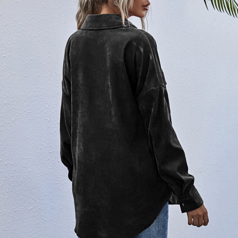 Boho Rust Button up Oversized Shacket Top - Picture 8 of 13